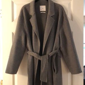 Wool blend mango wrap coat